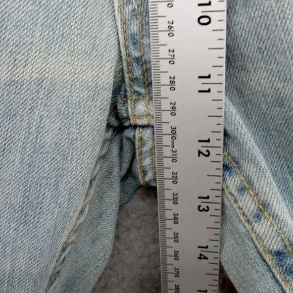 Seven7 Jeans Womens 24  Light Blue Rhinestones Distressed Ripped Wide Leg Denim - Picture 6 of 15